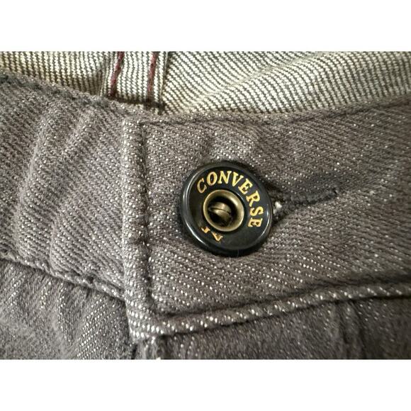 Converse Jeans Mens 36 Gray Chuck Slim Denim 5 Pocket Slim Fit Star Rivet Twill - Picture 2 of 9